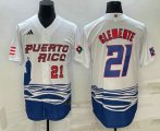 Wholesale Cheap Men's Puerto Rico Baseball #21 Roberto Clemente Number 2023 White World Baseball Classic Stitched Jerseys