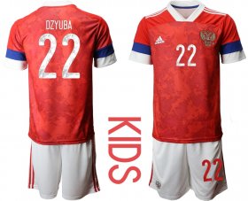 Wholesale Cheap Youth 2021 European Cup Russia red home 22 Soccer Jerseys