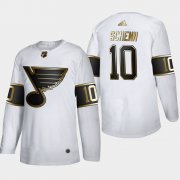 Wholesale Cheap St. Louis Blues #10 Brayden Schenn Men's Adidas White Golden Edition Limited Stitched NHL Jersey