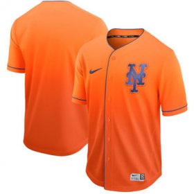 Wholesale Cheap Men\'s New York Mets Custom Orange Drift Fashion Jersey