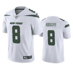 Wholesale Cheap Men\'s New York Jets #8 Aaron Rodgers White Vapor Untouchable Limited Stitched Jersey
