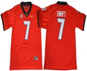 Wholesale Cheap Men's Georgia Bulldogs #7 D'Andre Swift Red Limited 2017 College Football Stitched Nike NCAA Jersey