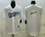 Wholesale Cheap Men's Los Angeles Dodgers White Team Big Logo Cool Base Stitched Baseball Jersey1