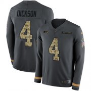 Wholesale Cheap Nike Seahawks #4 Michael Dickson Anthracite Salute to Service Men's Stitched NFL Limited Therma Long Sleeve Jersey