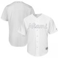 Wholesale Cheap Miami Marlins Blank Majestic 2019 Players' Weekend Cool Base Team Jersey White