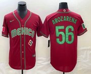 Wholesale Cheap Men's Mexico Baseball #56 Randy Arozarena 2023 Red World Classic Stitched Jerseys