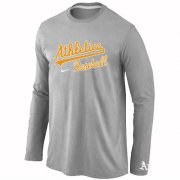 Wholesale Cheap Oakland Athletics Long Sleeve MLB T-Shirt Grey