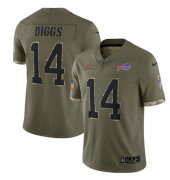 Wholesale Cheap Men's Buffalo Bills #14 Stefon Diggs 2022 Olive Salute To Service Limited Stitched Jersey