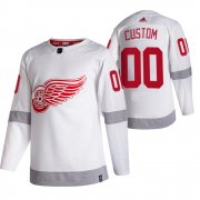 Wholesale Cheap Detroit Red Wings Custom White Men's Adidas 2020-21 Reverse Retro Alternate NHL Jersey