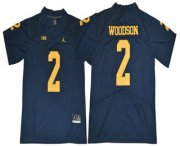Wholesale Cheap Men's Michigan Wolverines #2 Charles Woodson Navy Blue 2017 College Football Stitched Brand Jordan NCAA Jersey