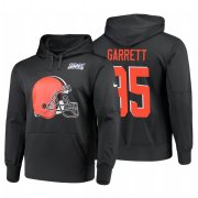 Wholesale Cheap Cleveland Browns #95 Myles Garrett Nike NFL 100 Primary Logo Circuit Name & Number Pullover Hoodie Anthracite
