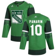 Wholesale Cheap New York Rangers #10 Artemi Panarin Men's Adidas 2020 St. Patrick's Day Stitched NHL Jersey Green.jpg.jpg