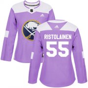 Wholesale Cheap Adidas Sabres #55 Rasmus Ristolainen Purple Authentic Fights Cancer Women's Stitched NHL Jersey