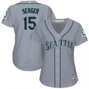 Wholesale Cheap Mariners #15 Kyle Seager Grey Road Women's Stitched MLB Jersey