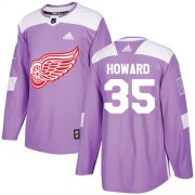 Wholesale Cheap Adidas Red Wings #35 Jimmy Howard Purple Authentic Fights Cancer Stitched NHL Jersey