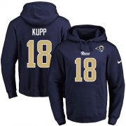 Wholesale Cheap Nike Rams #18 Cooper Kupp Navy Blue Name & Number Pullover NFL Hoodie