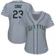 Wholesale Cheap Mariners #23 Nelson Cruz Grey Road Women's Stitched MLB Jersey