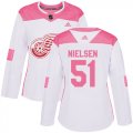 Wholesale Cheap Adidas Red Wings #51 Frans Nielsen White/Pink Authentic Fashion Women's Stitched NHL Jersey