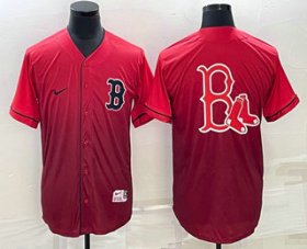 Wholesale Cheap Men\'s Boston Red Sox Big Logo Nike Red Fade Stitched Jersey