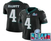 Wholesale Cheap Men's Philadelphia Eagles #4 Jake Elliott Limited Black Super Bowl LVII Vapor Jersey
