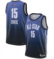 Wholesale Cheap Men's 2023 All-Star #15 Nikola Jokic Blue Game Swingman Stitched Basketball Jersey
