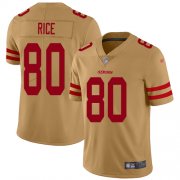 Wholesale Cheap Nike 49ers #80 Jerry Rice Gold Men's Stitched NFL Limited Inverted Legend Jersey