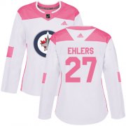 Wholesale Cheap Adidas Jets #27 Nikolaj Ehlers White/Pink Authentic Fashion Women's Stitched NHL Jersey