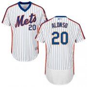 Wholesale Cheap Mets #20 Pete Alonso White(Blue Strip) Flexbase Authentic Collection Alternate Stitched MLB Jersey