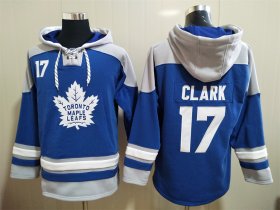 Wholesale Cheap Men\'s Toronto Maple Leafs #17 Wendel Clark Royal Blue Hoodie
