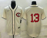 Wholesale Cheap Men's Chicago Cubs #13 David Bote 2022 Cream Field of Dreams Cool Base Stitched Baseball Jersey