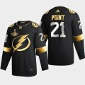 Cheap Tampa Bay Lightning #21 Brayden Point Men's Adidas Black Golden Edition Limited Stitched NHL Jersey