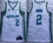 Wholesale Cheap Men's Dallas Mavericks #2 Kyrie Irving White With 6 Patch Nike 2022 City Edition Swingman Stitched Jersey