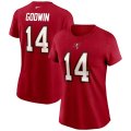 Wholesale Cheap Tampa Bay Buccaneers #14 Chris Godwin Nike Women's Team Player Name & Number T-Shirt Red