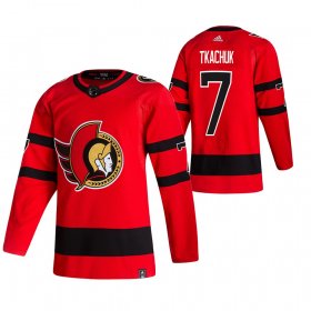 Wholesale Cheap Ottawa Senators #7 Brady Tkachuk Red Men\'s Adidas 2020-21 Reverse Retro Alternate NHL Jersey