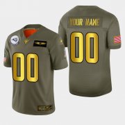 Wholesale Cheap Nike Rams Custom Men's Olive Gold 2019 Salute to Service NFL 100 Limited Jersey
