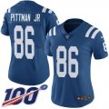 Wholesale Cheap Nike Colts #86 Michael Pittman Jr. Royal Blue Team Color Women's Stitched NFL 100th Season Vapor Untouchable Limited Jersey