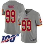Wholesale Cheap Nike Redskins #99 Chase Young Gray Men's Stitched NFL Limited Inverted Legend 100th Season Jersey