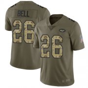 Wholesale Cheap Nike Jets #26 Le'Veon Bell Olive/Camo Youth Stitched NFL Limited 2017 Salute to Service Jersey