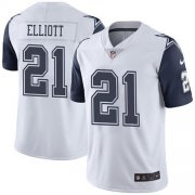 Wholesale Cheap Nike Cowboys #21 Ezekiel Elliott White Men's Stitched NFL Limited Rush Jersey