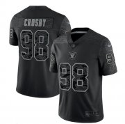 Wholesale Cheap Men's Las Vegas Raiders #98 Maxx Crosby Black Reflective Limited Stitched Football Jersey