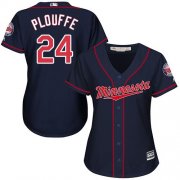 Wholesale Cheap Twins #24 Trevor Plouffe Navy Blue Alternate Women's Stitched MLB Jersey