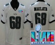 Wholesale Cheap Men's Philadelphia Eagles #68 Jordan Mailata Limited White Super Bowl LVII Vapor Jersey