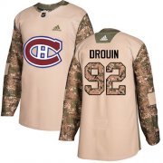 Wholesale Cheap Adidas Canadiens #92 Jonathan Drouin Camo Authentic 2017 Veterans Day Stitched Youth NHL Jersey