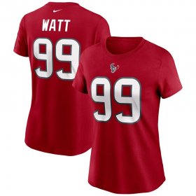 Wholesale Cheap Houston Texans #99 J.J. Watt Nike Women\'s Team Player Name & Number T-Shirt Red