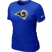Wholesale Cheap Women's Nike Los Angeles Rams Logo NFL T-Shirt Blue