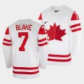 Wholesale Cheap Men's Rob Blake Canada Hockey White 2022 Winter Olympic #7 Salt Lake City Jersey