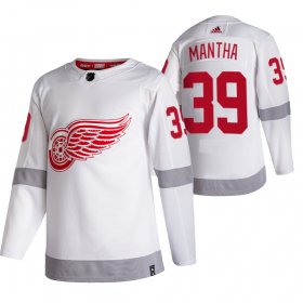 Wholesale Cheap Detroit Red Wings #39 Anthony Mantha White Men\'s Adidas 2020-21 Reverse Retro Alternate NHL Jersey