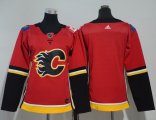 Wholesale Cheap Adidas Flames Blank Red Home Authentic Women's Stitched NHL Jersey