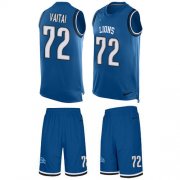 Wholesale Cheap Nike Lions #72 Halapoulivaati Vaitai Blue Team Color Men's Stitched NFL Limited Tank Top Suit Jersey