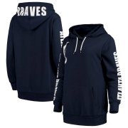 Wholesale Cheap Atlanta Braves G-III 4Her by Carl Banks Women's 12th Inning Pullover Hoodie Navy